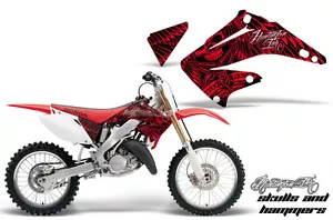 Dirt Bike Shroud Graphics Kit Decal Wrap For Honda CR 125/250 02-08 HISH RED - Picture 1 of 1