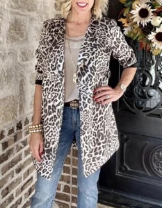 CAbi Sophia Leopard Print Jacket Coat, Style #4602, Size Small, New In Bag - Picture 1 of 8