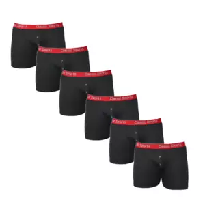 6 Pairs Mens Boxer Red Elastic Underwear Trunks Brief Shorts Classic Underpants - Picture 1 of 5