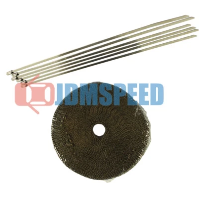 Cabezal colector de basalto de titanio de 2" 50 pies tubo de escape envoltura térmica con kit de 6 lazos Foto 1 de 4