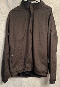 Dry Joy   Men’s Large Golf Rain Jacket Houndstooth Brown Black - Picture 1 of 12