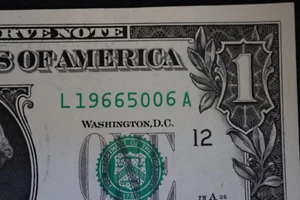 ONE DOLLAR FANCY BIRTHDAY/ANNIVERSARY NOTE MAY 6, 1966 UNC SN # L 19665006 A - Picture 1 of 3