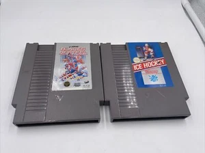 Paquete de 2 juegos de hockey para hockey sobre hielo NES y cartucho de hojas de acero SOLAMENTE - Imagen 1 de 8