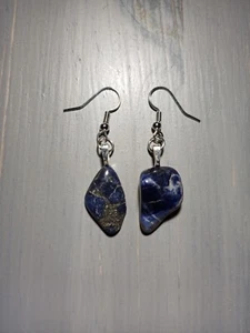 Sodalite - Tumbled Stone Earrings - Picture 1 of 5