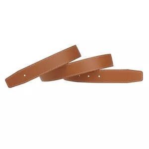 Cinturón de repuesto reversible H grano completo cuero de vaca sin hebilla 32 mm de ancho - Imagen 1 de 24
