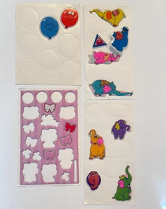 Lot of 15 Vintage Puffy Stickers Snuffleupagus Elmo Elephants Balloons Bows - Picture 1 of 5