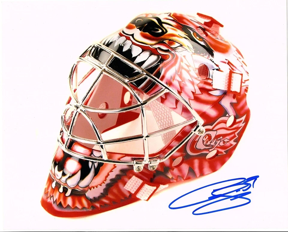 MASCARILLA CURTIS JOSEPH DETROIT ALAS ROJAS AUTOGRAFIADA FIRMADA FOTO 8X10 CERTIFICADO DE AUTENTICIDAD Foto 1 de 1