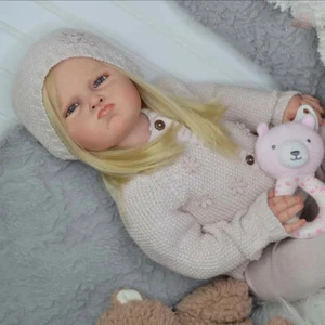 Grace 28" Finished Toddler Girl Reborn Baby Doll Rooted Hair Cloth Body Kids Toy - Bild 1 von 5