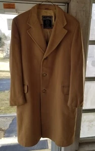 Vintage KASHMARA Alpacuna Men’s Winter Dress Coat Camel Beige Wool Size L+ Nice - Picture 1 of 24
