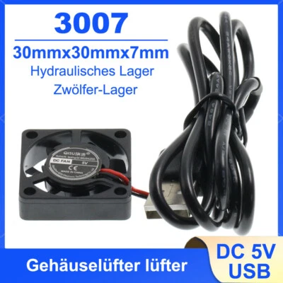 USB Gehäuselüfter lüfter DC 5Vleise PC Ventilator 3007 30mm USB lüfter PC lüfter - Bild 1 von 4