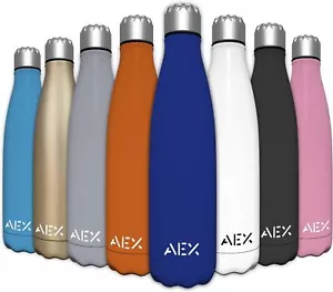 AEX Insulated Water Bottle BPA-Free Leak-Proof Vacuum Flask 500/1000ml - Picture 1 of 15