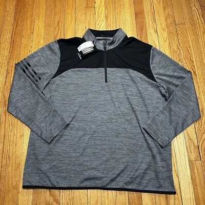 Мужской пуловер Adidas 2XL 1/4 на молнии для гольфа функциональный имитационный гриф  - Изображение 1 из 4