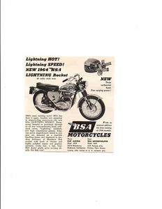 1964 BSA LIGHTING ROCKET MOTORCYCLE  ~  ORIGINAL SMALLER PRINT AD - Picture 1 of 1
