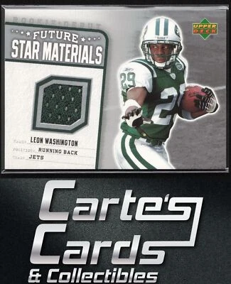 Leon Washington 2006 Upper Deck Rookie Debut FSM-LW Future Star Materials Silver - Image 1 of 2