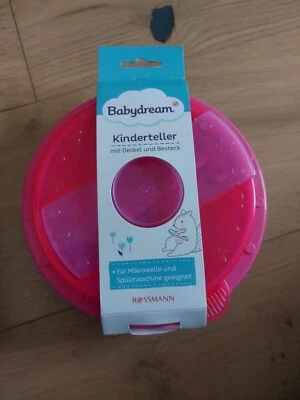 Babydream Kinderteller mit Deckel und Besteck - Bild 1 von 2