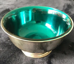 Antike Gorham Sterling Silber Schale mit grünem Glaseinsatz - Bild 1 von 7