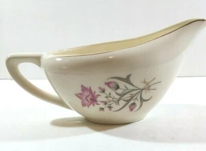 Vintage Sauciere mit Blumenmuster und Goldrand - ohne Herstellermarke - Bild 1 von 10