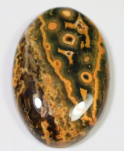 42 CT 7X22X32 mm NATURAL ORBICULAR OCEAN JASPER OVAL CABOCHON GEMSTONE CQ-247 - Picture 1 of 5