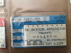 HEART Concert Ticket Stub-1985-HEART TOUR, UNIVERSAL AMPH - Picture 1 of 1
