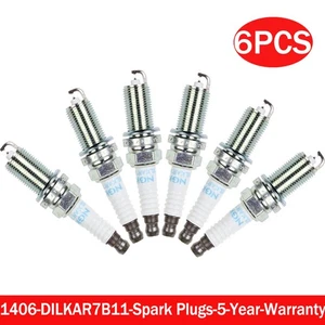 6x New Iridium Spark Plugs Laser Resistor for Infiniti Nissan DILKAR7B11 /1406 - Picture 1 of 5
