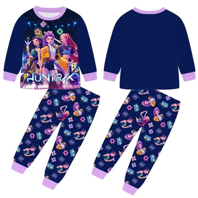 Niños Niños Niñas Cazadores de demonios Pijamas Top Pantalones Conjunto K-pop Ropa de dormir Pjs ConjuntoAE Foto 1 de 4