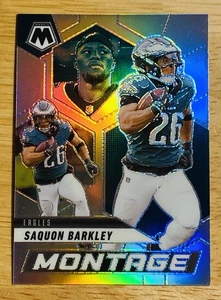 Montaje de mosaico Panini 2025 plata Prizm Saquon Barkley #12 Philadelphia Eagles - Imagen 1 de 2
