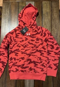 Boys Under Armour Red Rival Fleece Hoodie Youth Medium - Picture 1 of 6