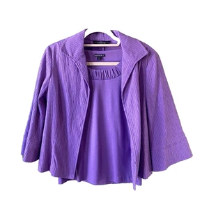 Lafayette 148 Blazer Size 8 & Matching Shirt Size Small Bell Sleeves Office Work - Picture 1 of 17