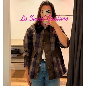 MANGO NWT FW25 Checked parka with contrasting collar NAVY JACKET 87044072 - Picture 1 of 5