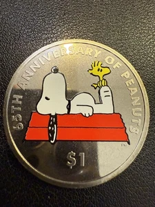 65th Anniversary Peanuts Snoopy 10 $ No Silver British R154 - Bild 1 von 2