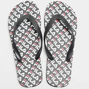 FILA Troy Logo Pantufla - Chanclas Mujer - Negro/Blanco/Rojo - Imagen 1 de 6