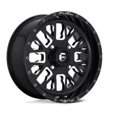 22x7 Fuel D611 STROKE GLOSS BLACK MILLED Wheel 4x156 (13mm) - Image 1 of 4