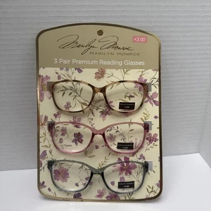Marilyn Monroe 3er Pack Premium Lesebrille Lesebrille +3,00 NEU - Bild 1 von 3