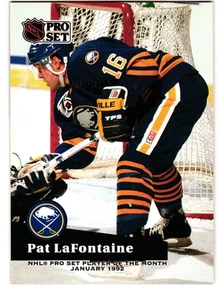 1991-92 Pro Set #P4 Player of the Month Pat Lafontaine, Buffalo Sabres - Bild 1 von 2