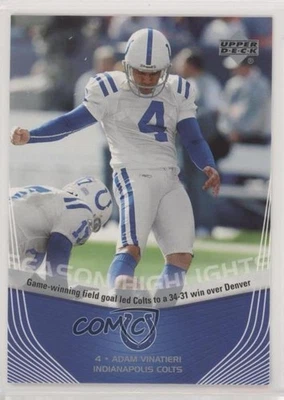 2007 Upper Deck Indianapolis Colts Super Bowl XLI Adam Vinatieri #SH3 - Image 1 of 2