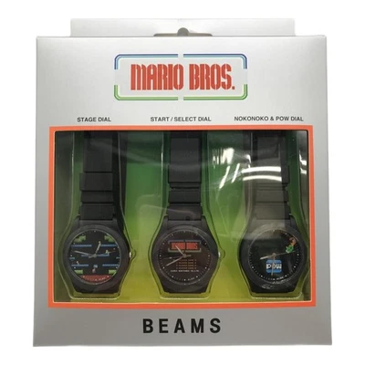Seiko Alba Beams Nintendo Limited Mario Bros Game Watch Black Set of 3 Japan - image 1 of 4