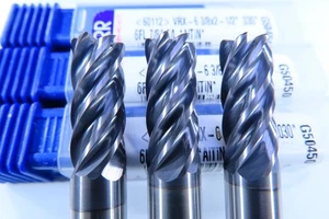 LOT ( 3 PCS ) NEW 3/8" GARR VRX 6 FLUTE 60112 SOLID CARBIDE END MILLS CNC TOOLS - Picture 1 of 13