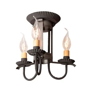 Irvin's Tinware, 941KB, 3 Light Amherst Semi-Flush Mount Ceiling Light in Ket... - Picture 1 of 2