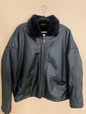 Черная мужская кожаная куртка Charles Klein. 1x, состояние Очень хорошо. - Изображение 1 из 3