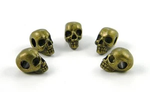 Bracciali paracord fori orizzontali perline teschio bronzo, cordini coltelli, gioielli - Foto 1 di 1