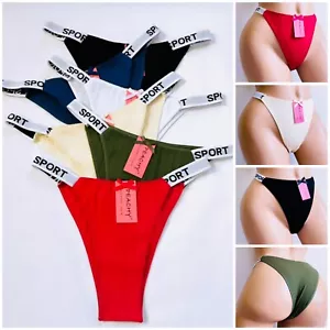 6/12 Pcs Lot Women's Sexy String Bikini Briefs Cotton Panties Underwear 012 S-XL - Picture 1 of 12