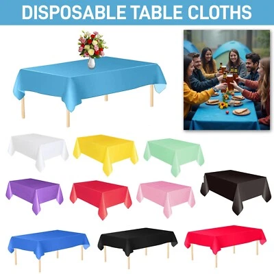 Plastik Tischdecke Rechteckig Einweg Abwischen Wiederverwendbar Party Tischdecke - Bild 1 von 4