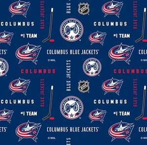 BTY NHL Hockey Columbus Blu Giacche Tessuto Cotone DI The YARD 169 - Foto 1 di 1