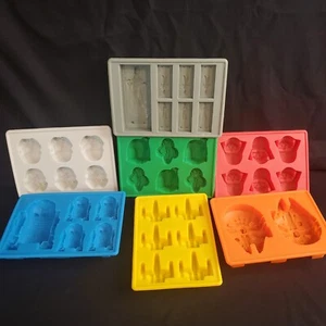 Star Wars Character Silicone Mold Lot Of 6 Ice Tray Chocolate Candy Wax Party - Imagen 1 de 7