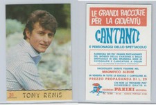 1968 Panini, Cantanti Music Artists Card, #31 Tony Renis, ZQL