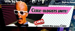 1987 Coke Max Headroom Coke-ologists Shelf Cardboard Advertising NOS - Picture 1 of 6