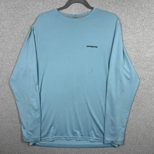 Patagonia Shirt Mens Size Medium Blue Long Sleeve Fish Capilene Cool Daily - Picture 1 of 10