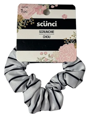 Scunci волос Scrunchie белая черная полоса хвост держатель эластичный галстук женщин - Изображение 1 из 3
