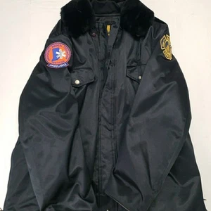 Vintage 80s Aggressor Fireman/Police Removable Bomber Jacket Notre Dame FD 46R - Picture 1 of 18