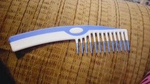 Vintage Goody Wide Toothed Comb Blue White 80s - Picture 1 of 7